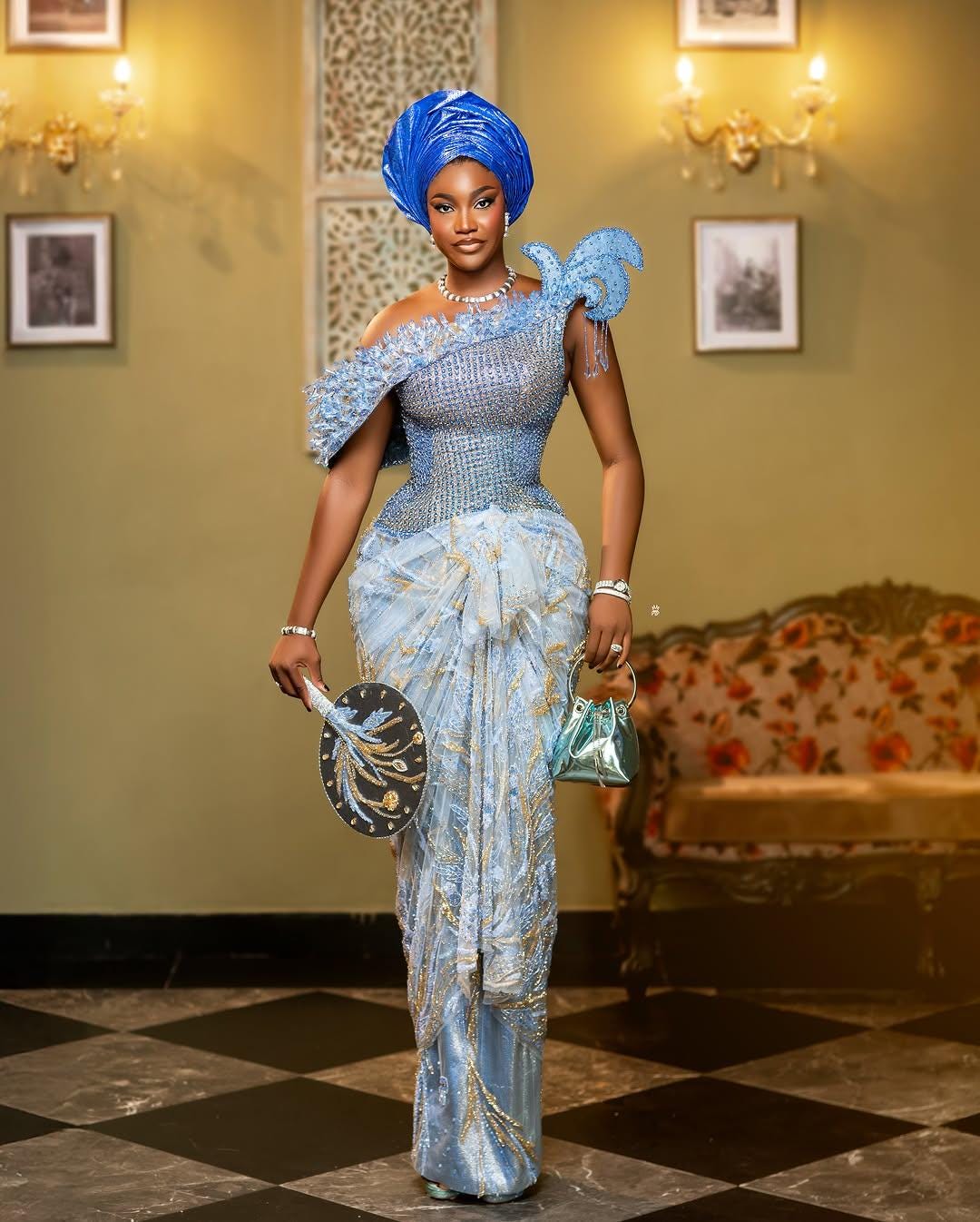 corset dress aso ebi Beaded Corset Asoebi Dress: African Wedding Faux Wrapper Gown