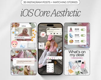 iOS Core Instagram Templates | Content Creator Posts & Stories | Aesthetic Social Media Manager Templates | UGC Instagram Templates