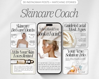 Skincare Instagram Templates, Esthetician Social Media Templates, Medspa Instagram Posts, Skincare Coach Templates, Beauty Instagram Stories