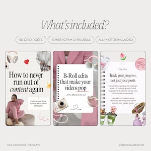 UGC Carousel Instagram Templates | 50 Carousel Posts | Canva Templates for UGC Creators & Content Creators image 3
