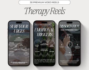 Therapy Instagram Reels | Mental Health & Counseling Video Templates | Canva Reels for Psychologists and Wellness Coaches
