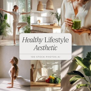 Gesunder Lebensstil Lager Foto Bundle | Saubere und lebendige Bilder | 100 hochwertige Fotos für Wellness Branding und Social Media