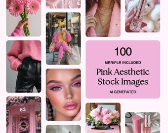 Pink Aesthetic Stock Photo Bundle | Soft & Chic Images | 100 High-Quality Stock Photos for Branding and Social Media