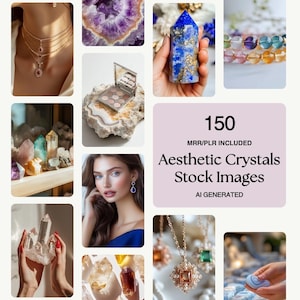 Crystal Aesthetic Stock Photo Bundle | Spiritual, Healing & Mystical Images | 150 High-Quality Photos for Branding and Social Media