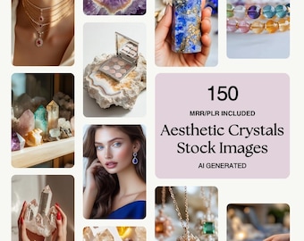 Crystal Aesthetic Stock Photo Bundle | Spiritual, Healing & Mystical Images | 150 High-Quality Photos for Branding and Social Media