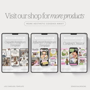 UGC Carousel Instagram Templates | 50 Carousel Posts | Canva Templates for UGC Creators & Content Creators image 10