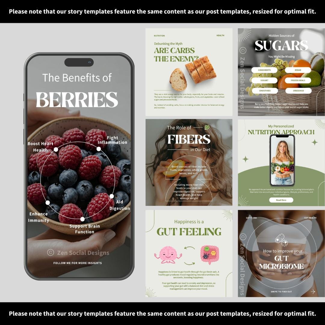 Nutrition Coach Instagram Templates | Health Coach Instagram Posts ...