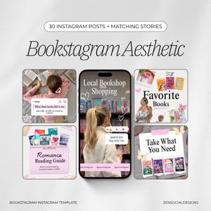 Bookstagram Instagram Templates | Bookstagram Posts & Stories | Aesthetic Canva Templates for Book Lovers, Readers and Content Creators