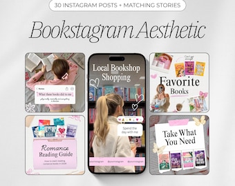 Bookstagram Instagram Templates | Bookstagram Posts & Stories | Aesthetic Canva Templates for Book Lovers, Readers and Content Creators