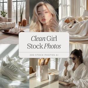 Clean Girl Esthétique Bundle Photo | Images neutres et féminines | 200 photos de haute qualité pour la marque et les réseaux sociaux image 1
