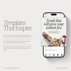 UGC Carousel Instagram Templates | 50 Carousel Posts | Canva Templates for UGC Creators & Content Creators image 7