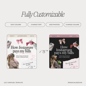 UGC Carousel Instagram Templates | 50 Carousel Posts | Canva Templates for UGC Creators & Content Creators image 6