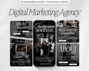 Digital Marketing Agency Instagram Templates | Social Media Posts & Reels | Canva Templates for Marketing and Branding Experts