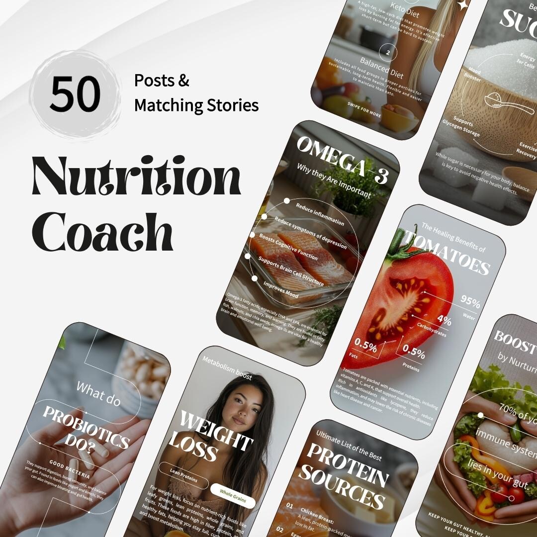 Nutrition Coach Instagram Templates | Health Coach Instagram Posts ...