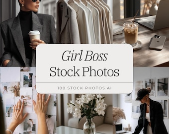 Fille Boss Lot de photos | Esthétique femme entrepreneur | 100 photos de haute qualité pour les réseaux sociaux et la marque