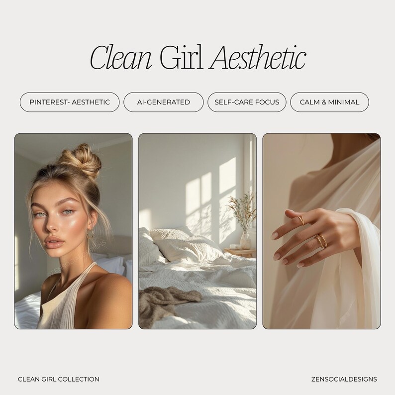 Clean Girl Esthétique Bundle Photo | Images neutres et féminines | 200 photos de haute qualité pour la marque et les réseaux sociaux image 2