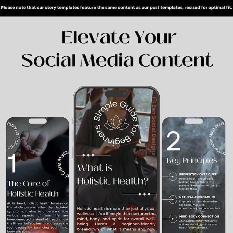 May include: A graphic design template for social media featuring a woman's hands holding a stick with a burning end. The text on the template reads "Simple Guide for Beginners" and "What is Holistic Health?" The template is designed to help people understand the concept of holistic health.