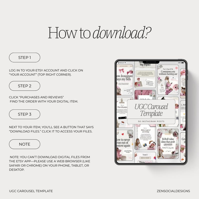 UGC Carousel Instagram Templates | 50 Carousel Posts | Canva Templates for UGC Creators & Content Creators image 9