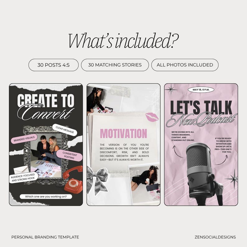 Visual Reference: Personal Brand Instagram Templates Editable Canva Templates For Coaches And