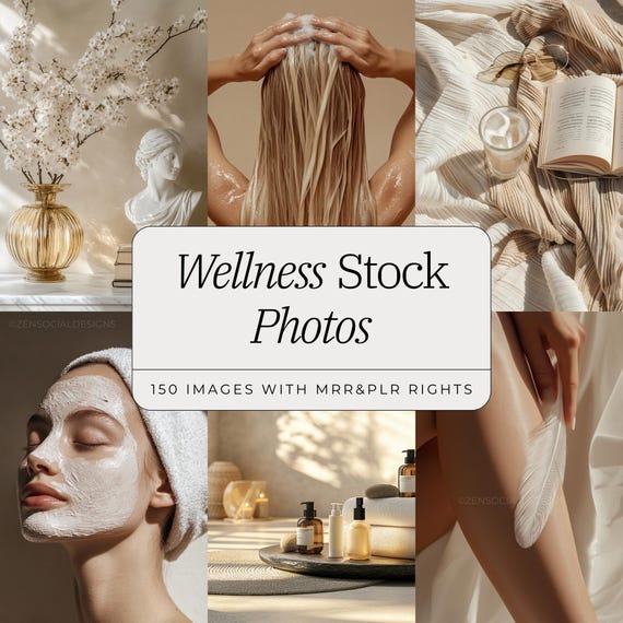 Wellness Stock Photo Bundle | Self-Care, Nature, and Healthy Lifestyle Images |  150 High-Quality Stock Photography for Wellness Brands