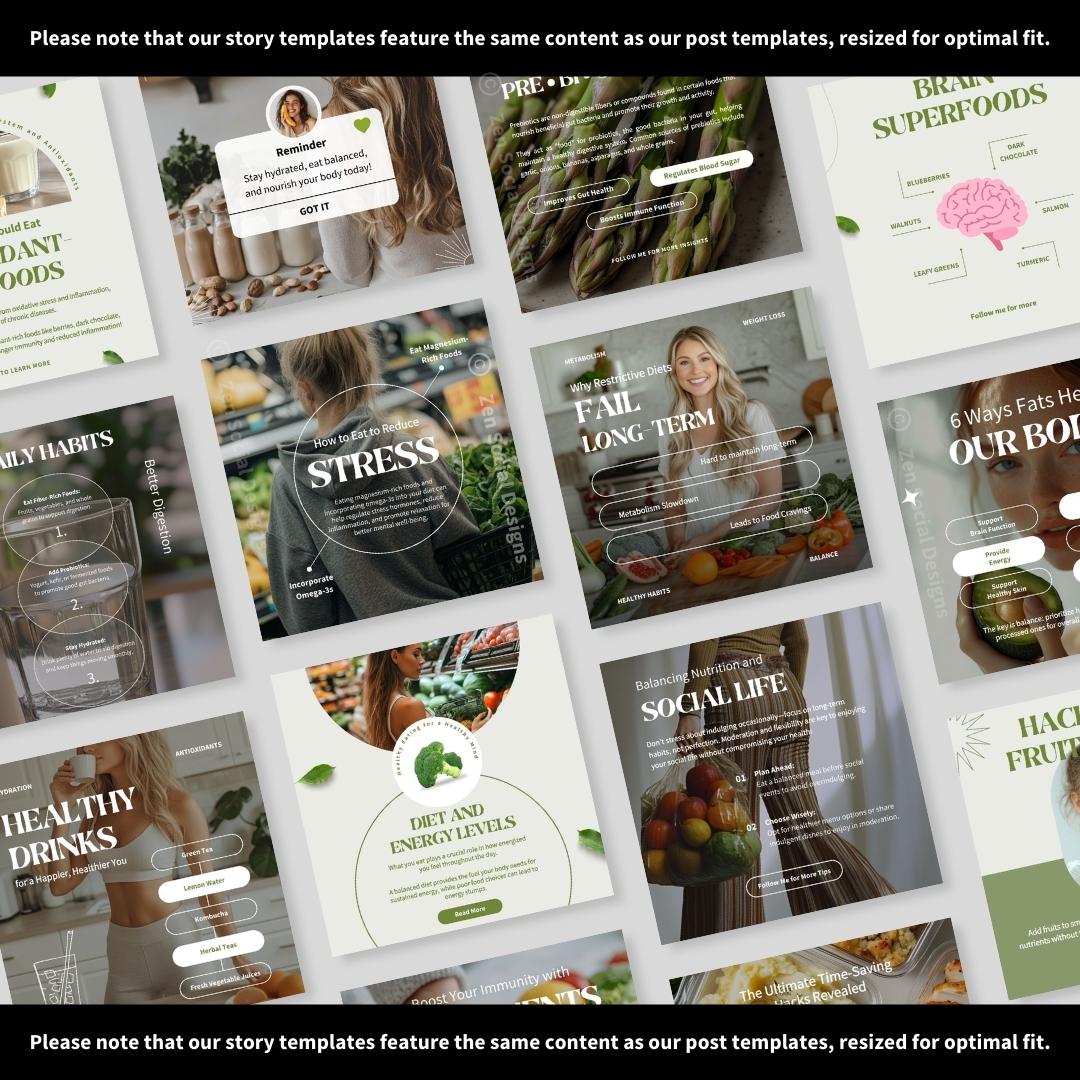 Nutrition Coach Instagram Templates | Health Coach Instagram Posts ...
