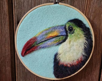 Needle Felted Toucan Wall Art