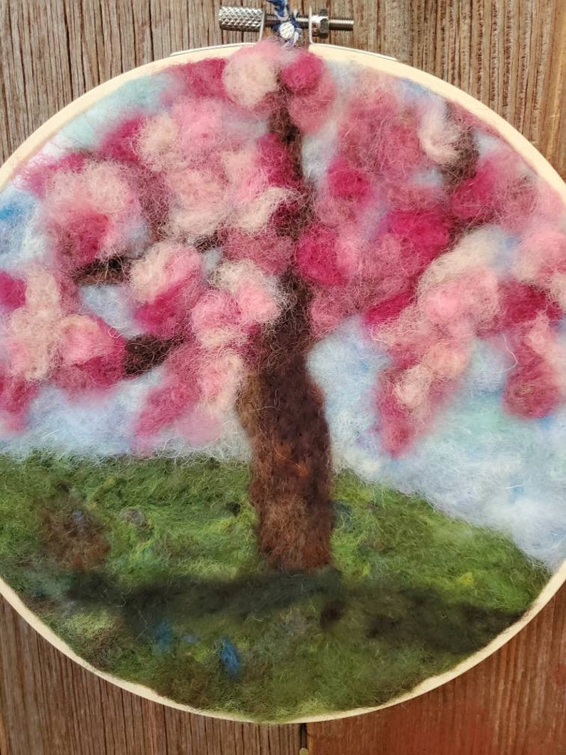 Needle Felted Cherry Blossom Wall Art Etsy