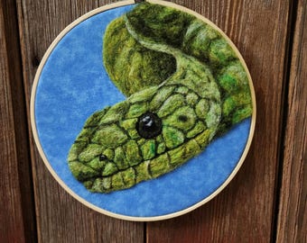 Needle felted Snake Wall Art