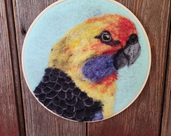 Needle Felted Parrot Wall Art