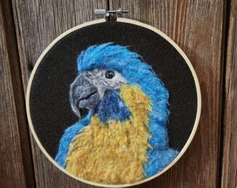 Needle Felted Parrot Wall Art