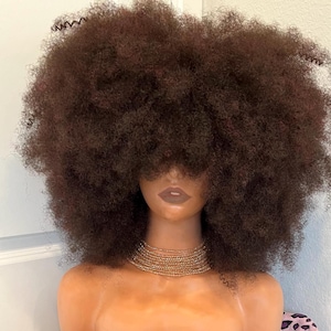 Afro kinky curly wig color 1b/burgundy