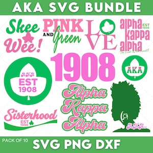 Aka Svg, Alpha Kappa Alpha SVG PNG Bundle | Greek Letters, 1908 SVG, Aka Shirt Designs | Perfect for Cricut Cut Files  Custom Projects