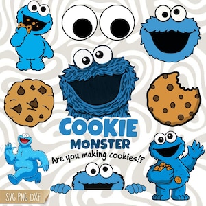 Cookie Monster SVG, Elmo Svg, Cookie Png, Monster Svg, Monster Cookie Svg, Cricut SVG Files, Blue Monster SVG, Cookie Clipart for Crafts