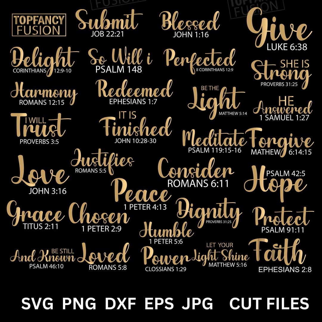 30 Bible Verses Bundle SVG Faith Religious Jesus Christian God Cut ...