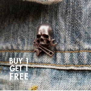 Ride or Die Skull Pin – Gothic Biker Badge, Rock Punk Lapel Pin