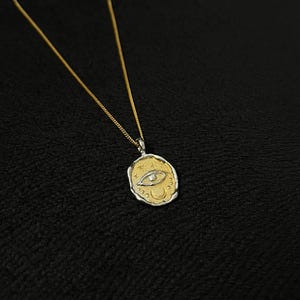Gold Plated Sterling Silver Evil Eye Necklace: Amulet Charm