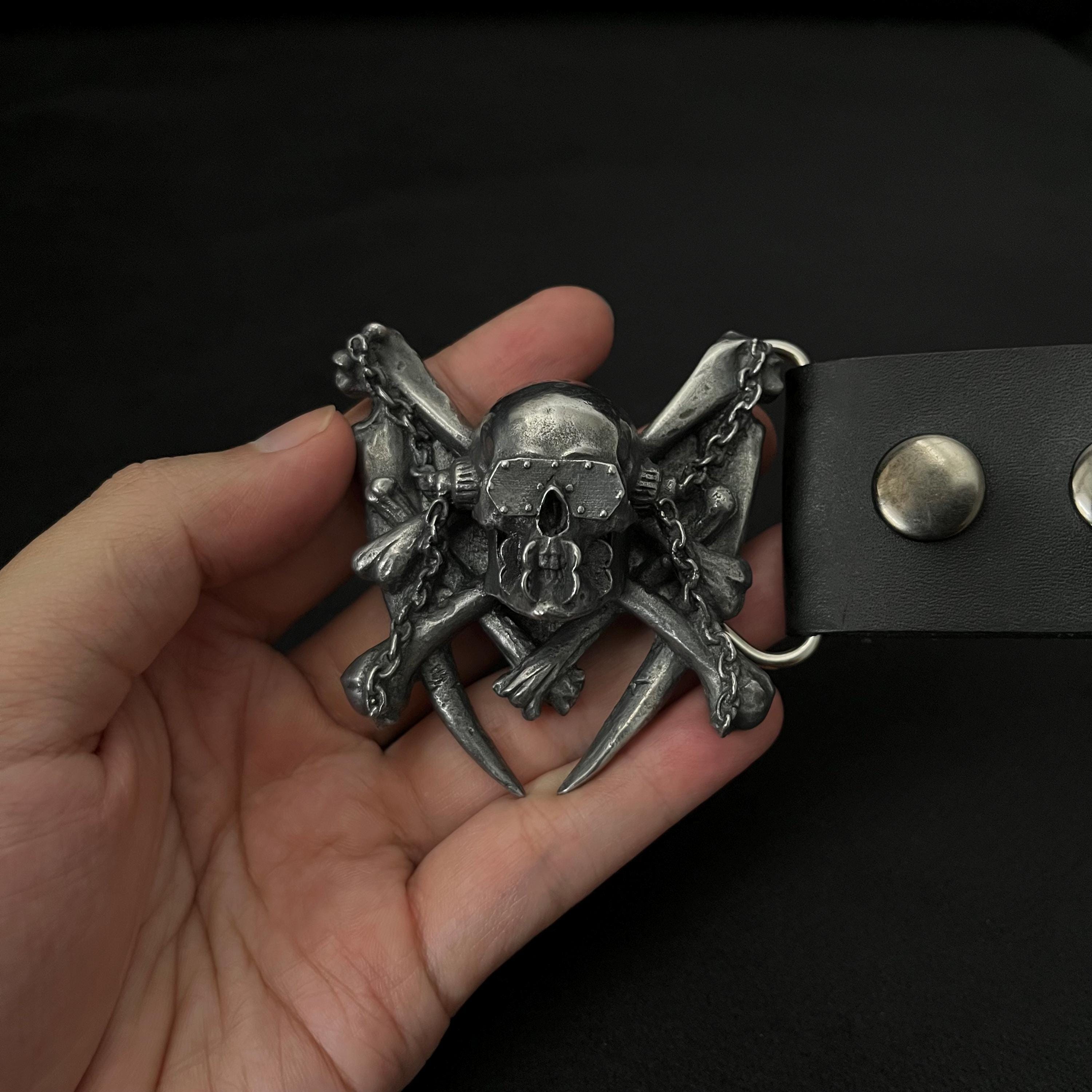 即完 emostanceclub SKULL BELT BUCKLE Metal Skull Belt Buckle – Inspired by Thrash Metal Legends