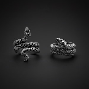 Ouroboros Snake Ring - Gothic Reptile Band for Men & Women, Unique Wedding Jewelry
