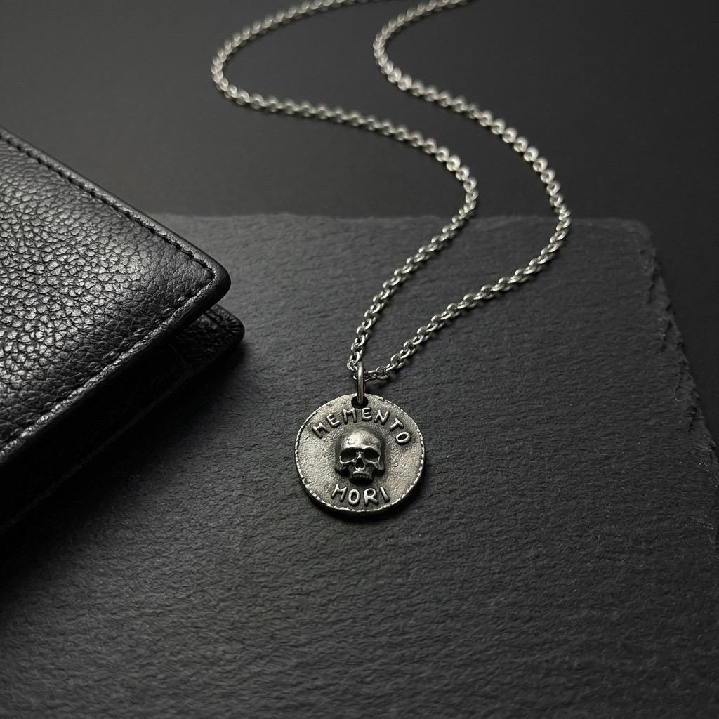 Collana Teschio Vintage Uomo Donna In Acciaio Inox - Ciondolo Scheletro Traforato 60 Cm - 4
