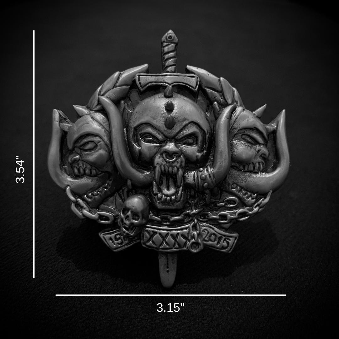 Fibbia Per Cintura Motorhead Heavy Metal - In Metallo Zinco 8.2x7.0 Cm, Ideale Per Appassionati Rock - Foto 2