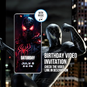Video invito compleanno Spiderman / Invito digitale compleanno Spiderman / Canva modificabile / Invito Spiderman / Invito compleanno bambini #0038