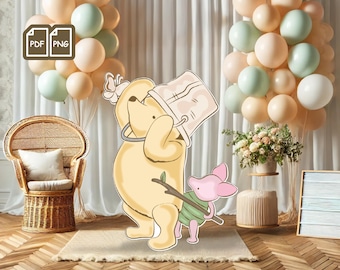 Classic Winnie The Pooh Baby Shower Cutouts, Gender Neutral Board Cutout Decorations, Printable Pooh Bear Party Props, Digital B1 #0069