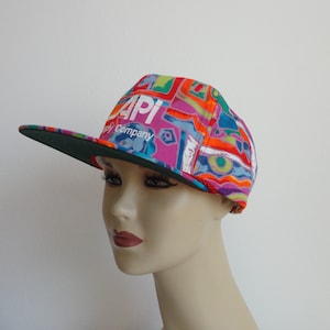 VINTAGE 90s baseball TRUCKER hat cap - 90s rainbow trucker hat - adjustable snapback - unisex one size fits most hat - api supply company