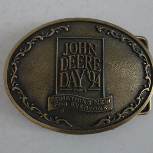 VINTAGE 90s john DEERE belt buckle - John Deere Day &#39;94 Something New for Everyone buckle - john deere collector gift - stocking stuffer