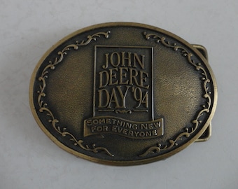 VINTAGE 90s john DEERE belt buckle - John Deere Day '94 Something New for Everyone buckle - john deere collector gift - stocking stuffer