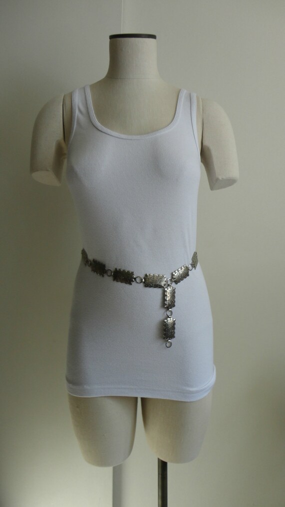 VINTAGE folk musicians CONCHO style BELT - dress … - image 3