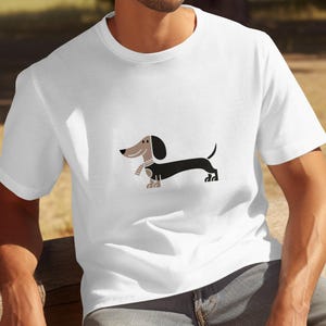 Cute Dachshund Dog Graphic Tee, Adorable Sausage Dog T-Shirt, Fun Loving Dog Lover Shirt, Unique Dog Breed T-Shirt Design