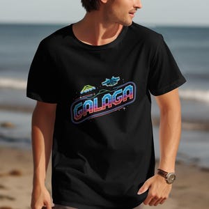 Retro Space Arcade Game T-Shirt, Classic 80s Video Game Design Tee, Unisex Vintage Gamer Shirt, Retro Gaming Graphic T-Shirt