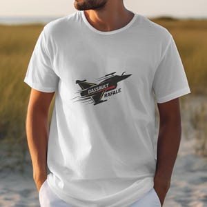 Fighter Jet Graphic T-Shirt, Dassault Rafale Aircraft Tee, Aviation Enthusiast Shirt, Military Jet Design, Pilot Gift Shirt, Patriotic