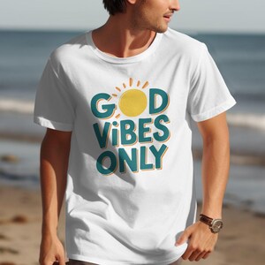 Camiseta &quot;Good Vibes Only&quot;: Camiseta gráfica inspiradora